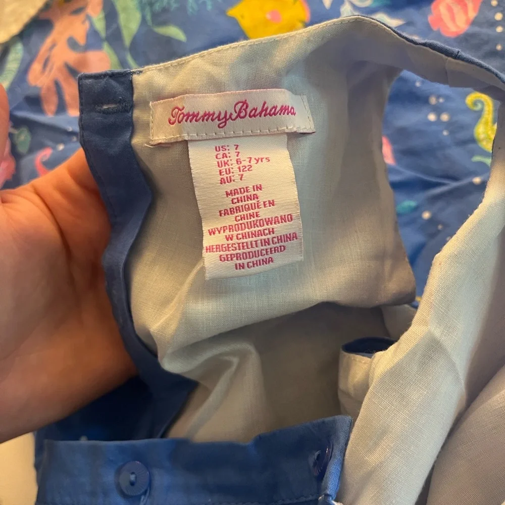Tommy Bahama Blue Dress with Ocean Theme